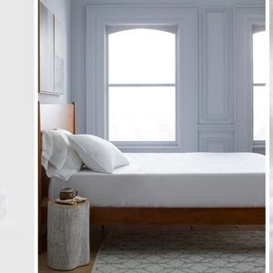 Quince 100% European Linen Queen Sheet Set White NEW